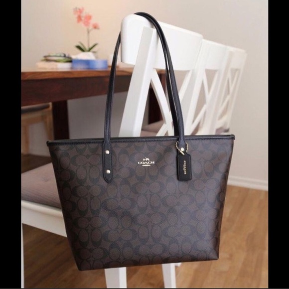coach sig city zip tote f58292